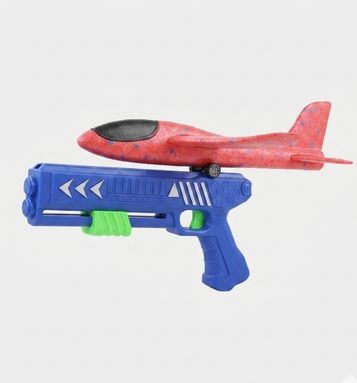 2-in-1 Airplane Launcher Toy for Kids | Foam Flying Glider Plane with Shooter Gun | Outdoor Sports Flying Aircraft Toy Gift for Boys & Girls | Multicolor
