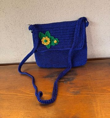 Elegant Crochet Sling Bag with Flower Design Handmade Women's Fashion Bag