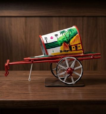 Handcrafted Metal Cow Cart Showpiece Traditional Village Cart Home Decor