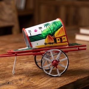 Handcrafted Metal Cow Cart Showpiece Traditional Village Cart Home Decor