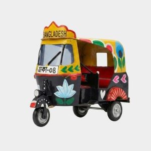 Traditional Bangladesh CNG Taxi Miniature & Metal Rickshaw Showpiece | Decorative Home Decor for Living Room