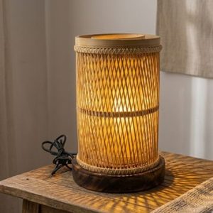 Nusafia Bamboo Lamp Shade – Eco Friendly Handmade Decorative Light for Modern Home Décor