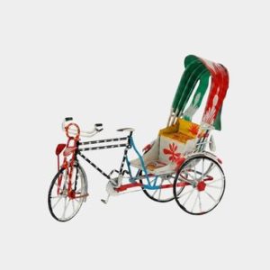Metal Rickshaw Showpiece for Home & Office – Hand-Painted Bangladeshi Decorative Gift