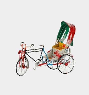 Metal Rickshaw Showpiece for Home & Office – Hand-Painted Bangladeshi Decorative Gift