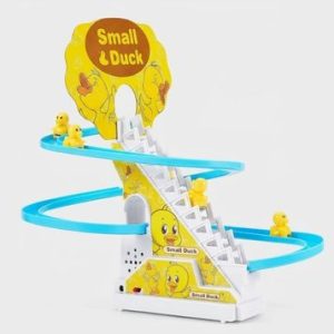 Electric Duck Slide Stairs Toy with 9 Ducks - Automatic Climbing Toy with Lights & Music | Fun Amusement Stairs Toy for Kids