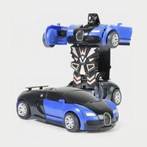 2-in-1 Transformer Robot Car Toy for Kids – Bugatti Ferrari Lamborghini Style | Manual Convertible Sports Car to Robot | Educational Toy for Ages 3+