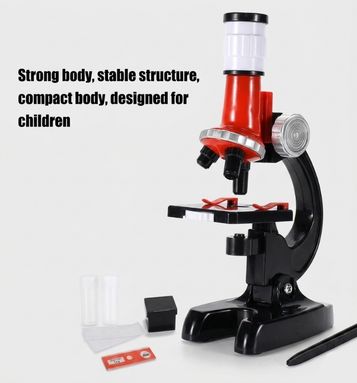 1200X Kids Microscope Toy with LED Light - 3 Magnification Science Experiment Kit for Children
