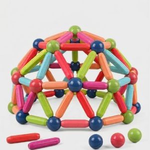 64 PCS Magnetic Bar Blocks STEM Building Toy Set for Kids 3+ | Educational Magnetic Sticks & Balls Construction Kit