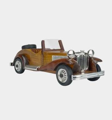 Vintage Wooden Car Model Showpiece