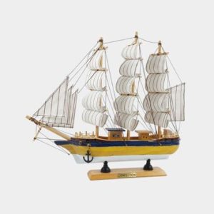 Classic Wooden Sailing Ship Decorative Showpiece – Luxury Maritime Desk & Living Room Decor