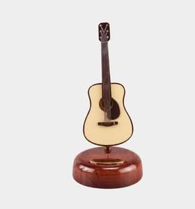 Guitar Rotating Music Box or Wind-Up Musical Showpiece or Premium Home & Office Decor or Perfect Gift