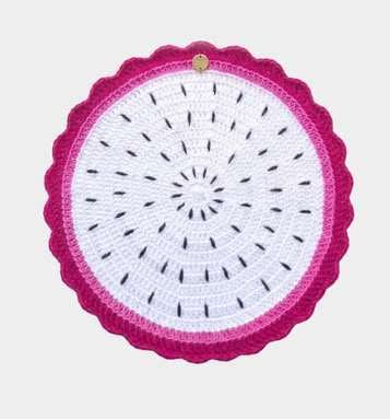 Handmade Dragon Fruit Crochet Placemat bd