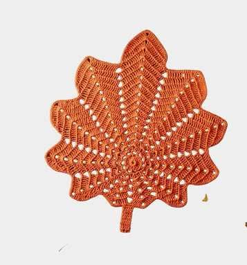 Handmade Maple Leaf Crochet Placemat