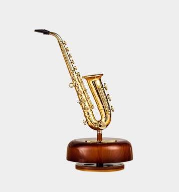 Premium Saxophone Rotating Music Box for Home & Office Decor bd