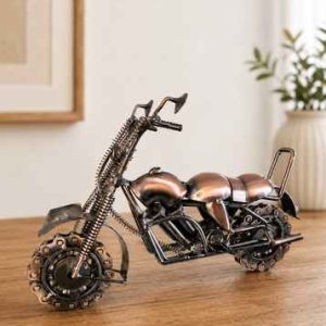 Handmade Vintage Copper Metal Motorcycle Showpiece for Gift & Home Decor