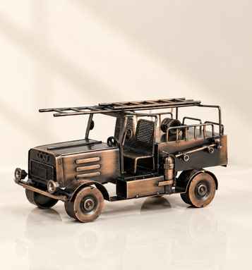 Vintage Antique Metal Fire Truck Showpiece